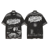 Men's t-shirt short-sleeved washed hot diamond printing g pure cotton hip hop street printing