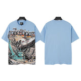 Men's youth t-shirt with rhinestone print, 100% cotton, american retro style