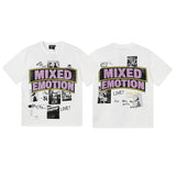 Mixed emotion men's t-shirt - short sleeve, hotfix rhinestone print, 100% cotton
