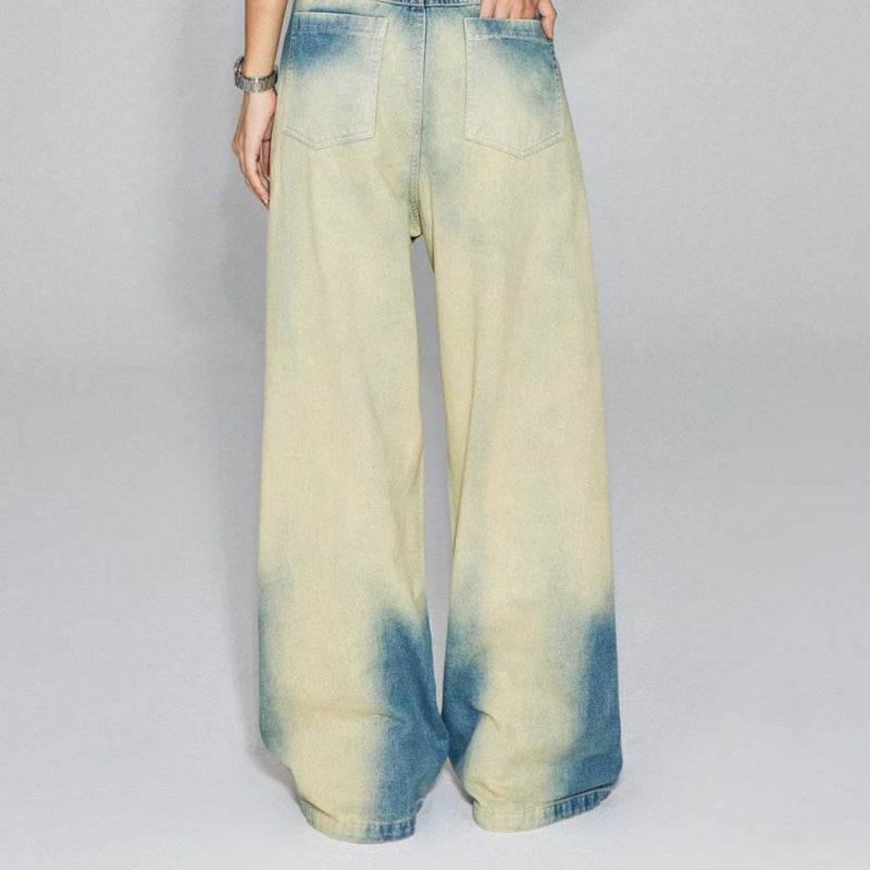 Unisex Pants Autumn Washed Worn Jeans