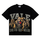 Short-sleeve t-shirt, men's, garment-washed print, 100% cotton, streetwear