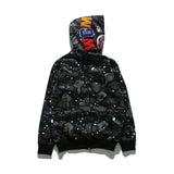 Bathing Ape Hoodie Autumn and Winter Men's Shark Luminous Camouflage Brushed Shark Sweater Men's Hooded Casual Coat