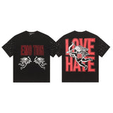Men's t-shirt with rhinestone print, 100% cotton, american vintage style