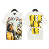 Men's youth t-shirt with rhinestone print, 100% cotton, american retro style