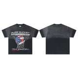 Valley men's t-shirt - short sleeve, washed print, 100% cotton streetwear