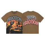 Mixed emotion men's t-shirt - short sleeve, hotfix rhinestone print, 100% cotton