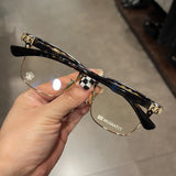 CHH Chrome Hearts Glasses pure titanium semi-square large face men and women retro trendy myopia flat light