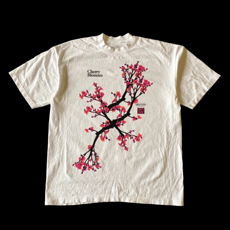 Vintage Harajuku Classic Peach Blossom Print Casual