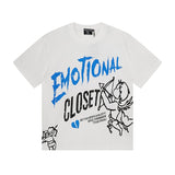 Mixed emotion men's t-shirt - short sleeve, hotfix rhinestone print, 100% cotton