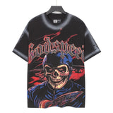 Godspeed men's short-sleeve t-shirt - washed print, hotfix rhinestone detail, streetwear style