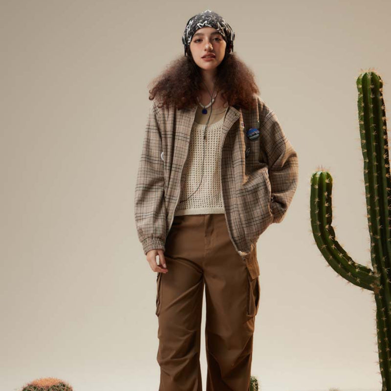 Unisex Sweater Autumn Plaid Jacket