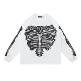 Men's long-sleeve t-shirt - washed cotton print - streetwear