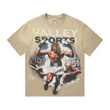 Vally men's short-sleeve t-shirt - washed, streetwear print, european & american style