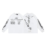 Men's long-sleeve t-shirt - washed cotton print - streetwear