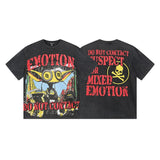 Mixed emotion men's t-shirt - short sleeve, hotfix rhinestone print, 100% cotton