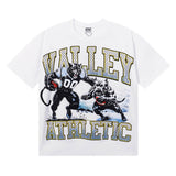 Short-sleeve t-shirt, men's, garment-washed print, 100% cotton, streetwear