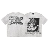 Mixed emotion men's t-shirt - short sleeve, hotfix rhinestone print, 100% cotton