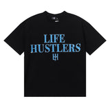 Life hustlers direct injection letterprintingpure cotton t-shirtg