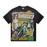 Vally men's short-sleeve t-shirt - washed, streetwear print, european & american style