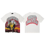 Mixed emotion cross-border t-shirt rhinestone printingg pure cottonprinting