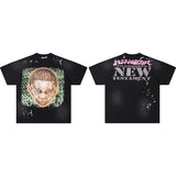 Hip-hop streetwear short sleeve tee - 100% cotton street print