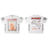 Hip-hop streetwear short sleeve tee - 100% cotton street print