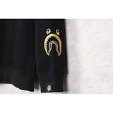 Bathing Ape Sweatshirts Autumn and Winter Cartoon Embroidered Crew Neck Pullover and Fleece Sweater Men and Women