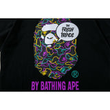 Bathing Ape T Shirt Summer Printing Colorful Graffiti Short Sleeve T-shirt Men and Women