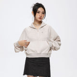 Unisex Sweatshirt Autumn Embroidery Half Zipper Sweater