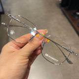 CHH Chrome Hearts Glasses Pure Titanium Ultra-light Square Gold Silk Edge Big Face Myopia Glasses Frame