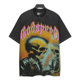 Godspeed men's short-sleeve t-shirt - washed print, hotfix rhinestone detail, streetwear style