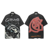 Godspeed men's short-sleeve t-shirt - washed print, hotfix rhinestone detail, streetwear style