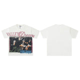 Valley t-shirt men's short-sleeved street printing hot diamond washed cotton