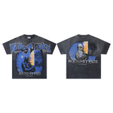 Valley men's t-shirt - short sleeve, washed print, 100% cotton streetwear