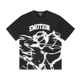 Mixed emotion men's t-shirt - short sleeve, hotfix rhinestone print, 100% cotton