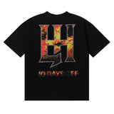 Life hustlers hot diamond pure cotton t-shirt g direct injection hip hop printing