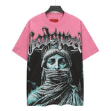 Men's youth t-shirt with rhinestone print, 100% cotton, american retro style