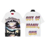 Men's youth t-shirt with rhinestone print, 100% cotton, american retro style