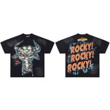 Hip-hop streetwear short sleeve tee - 100% cotton street print