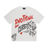 Mixed emotion men's t-shirt - short sleeve, hotfix rhinestone print, 100% cotton