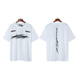 Men's short-sleeve t-shirt - washed print with hotfix rhinestones - 100% cotton - premium quality