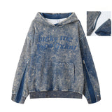 Men Hoodie Tie-Dyed Distressed Washed Hooded Sweater