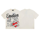 Mixed emotion men's t-shirt - short sleeve, hotfix rhinestone print, 100% cotton