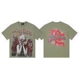 Men's t-shirt with rhinestone print, 100% cotton, american vintage style