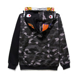 Bathing Ape Hoodie Tiger Head Shark Double Hood Sweater Camouflage Hoodie Youth Hooded Sweater Casual Coat