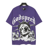 Men's youth t-shirt with rhinestone print, 100% cotton, american retro style