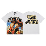 Mixed emotion men's t-shirt - short sleeve, hotfix rhinestone print, 100% cotton