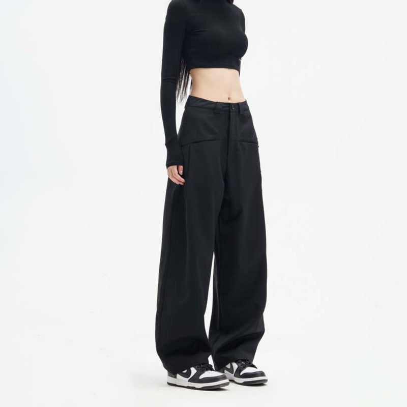 Unisex Pants Autumn Workwear Wide-Leg Casual Pants