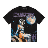 Life hustlere short-sleeved t-shirt men's pure cotton street printing fashion