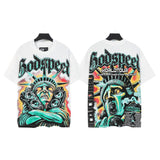 Men's youth t-shirt with rhinestone print, 100% cotton, american retro style